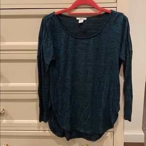 High low teal Bar III top